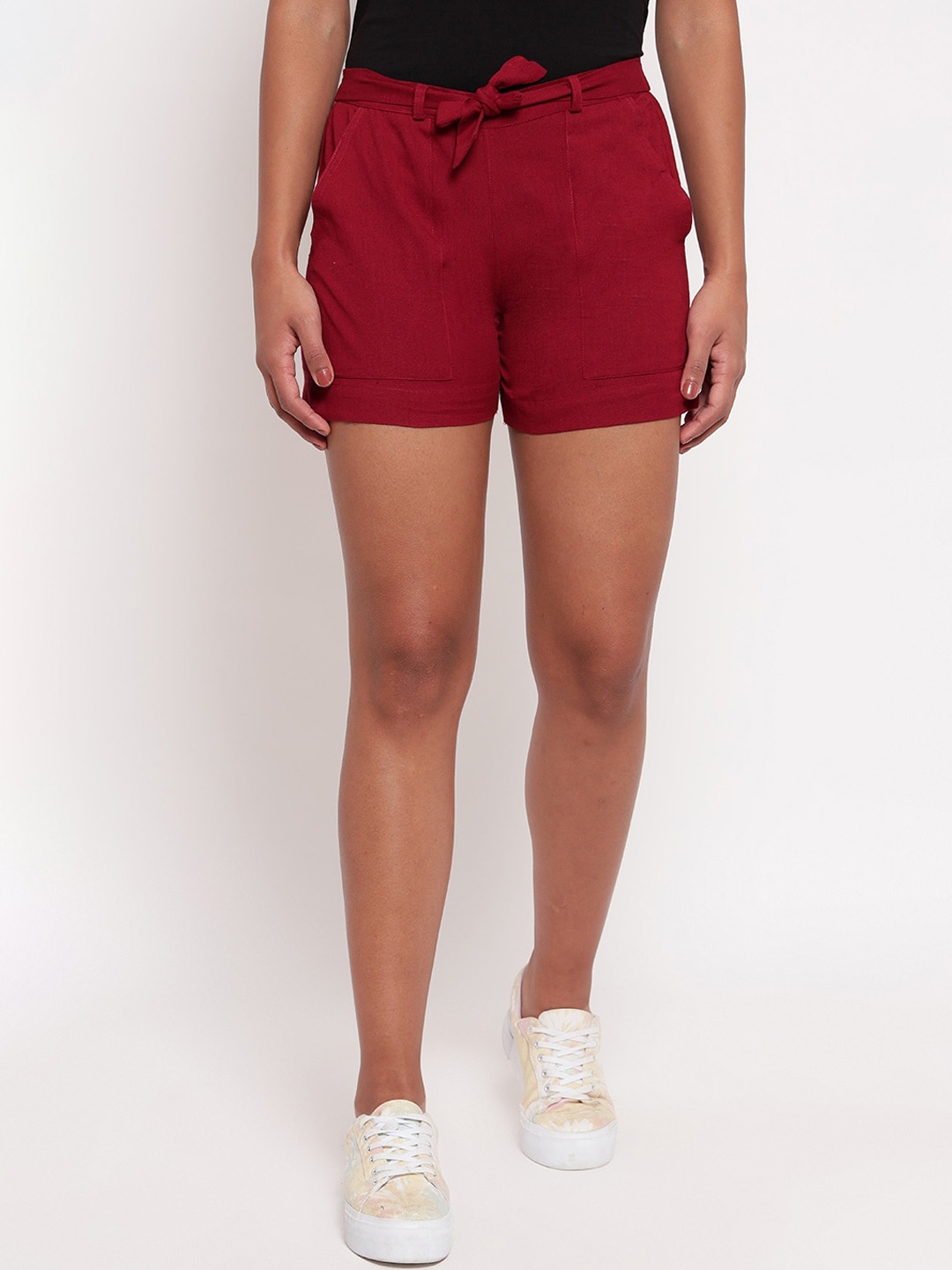

Aawari Women High-Rise Hot Pant, Maroon