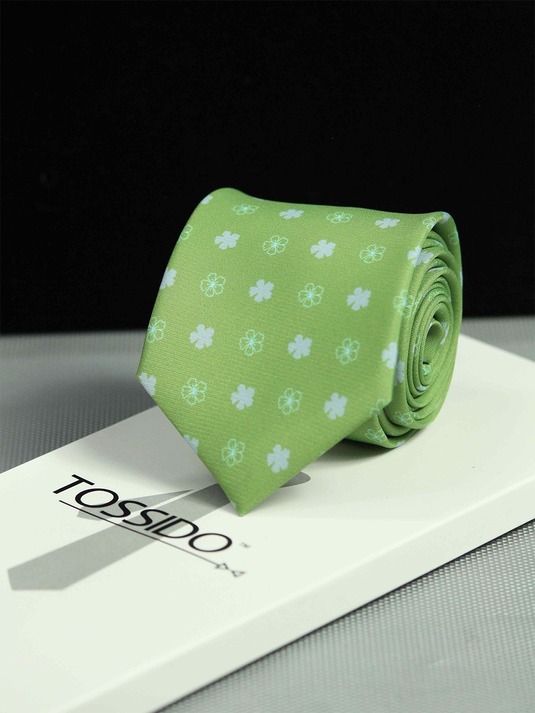 

Tossido Men Printed Broad Tie, Green