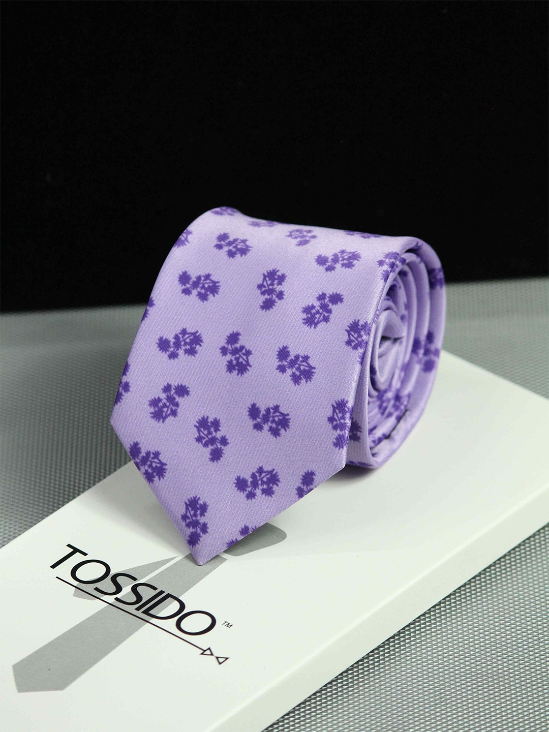 

Tossido Men Printed Broad Tie, Purple