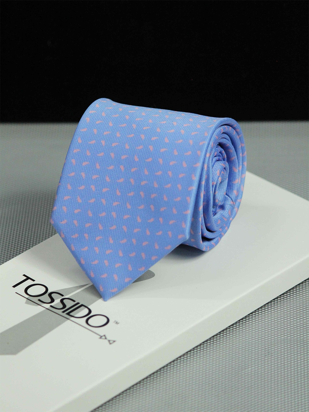 

Tossido Men Printed Broad Tie, Blue