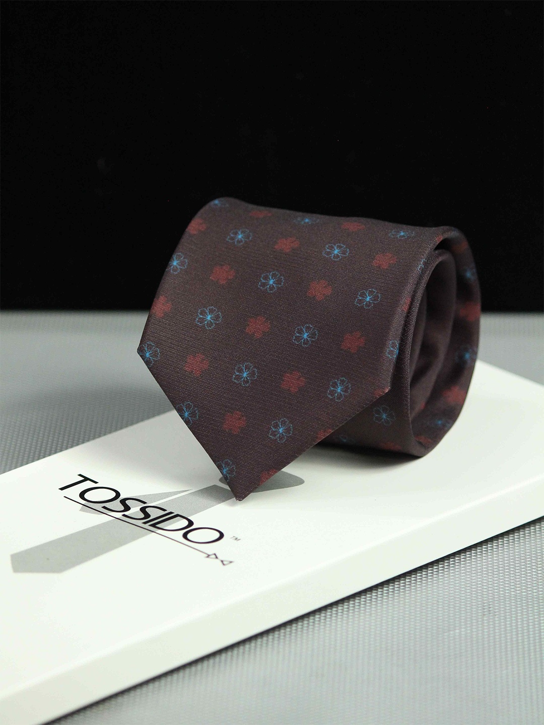 

Tossido Men Printed Broad Tie, Maroon