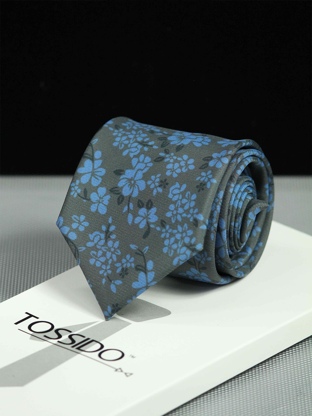 

Tossido Men Printed Broad Tie, Blue