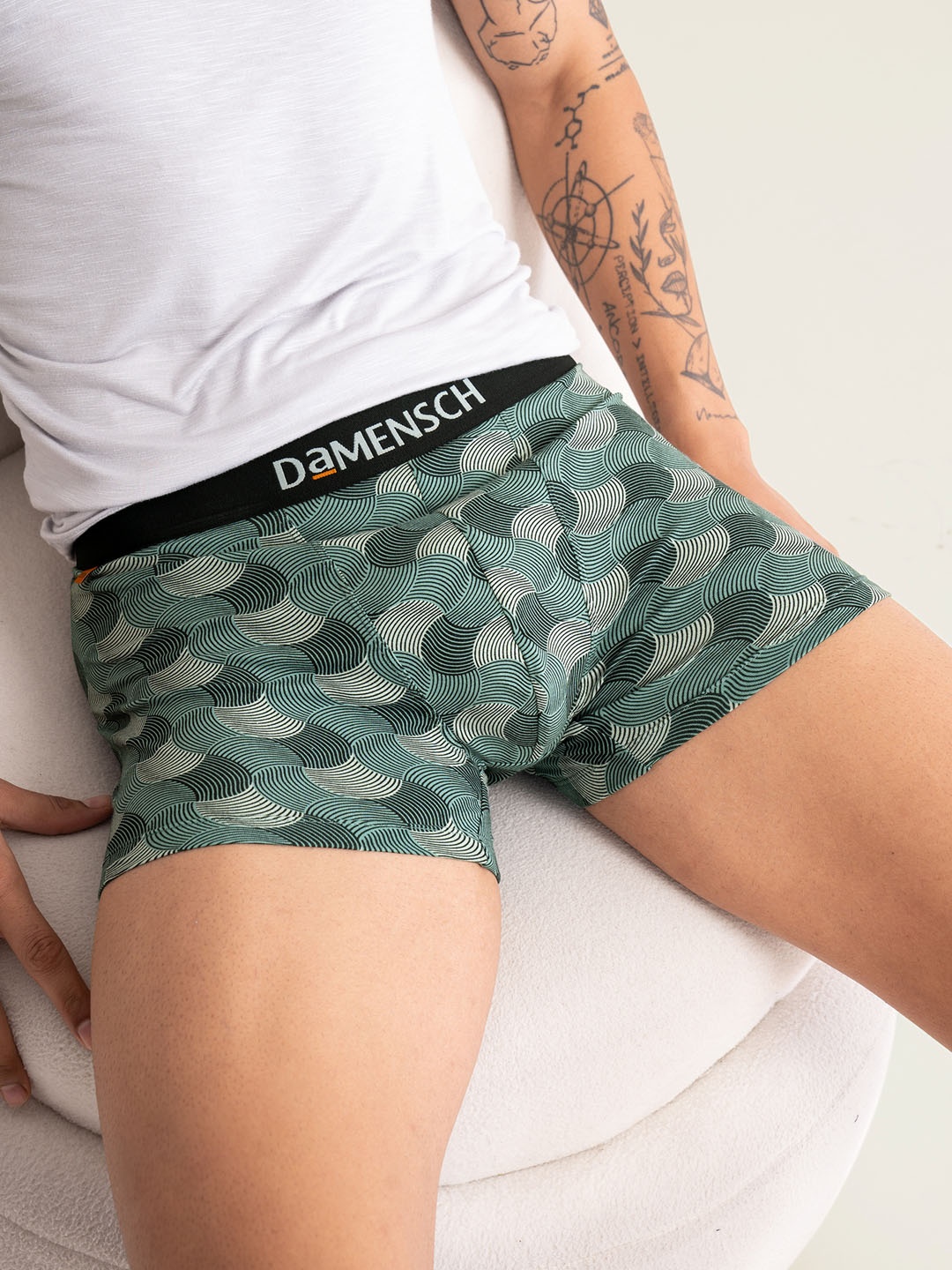 

DAMENSCH Men Deo-Cotton Men's Anti-Bacterial Moisture-Free Trunks, Sea green