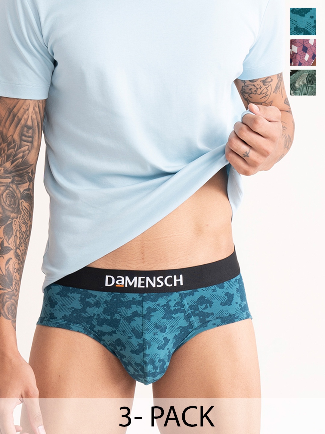 

DaMENSCH Deo-Cotton Men's Anti-Bacterial Moisture-Free Briefs, Maroon