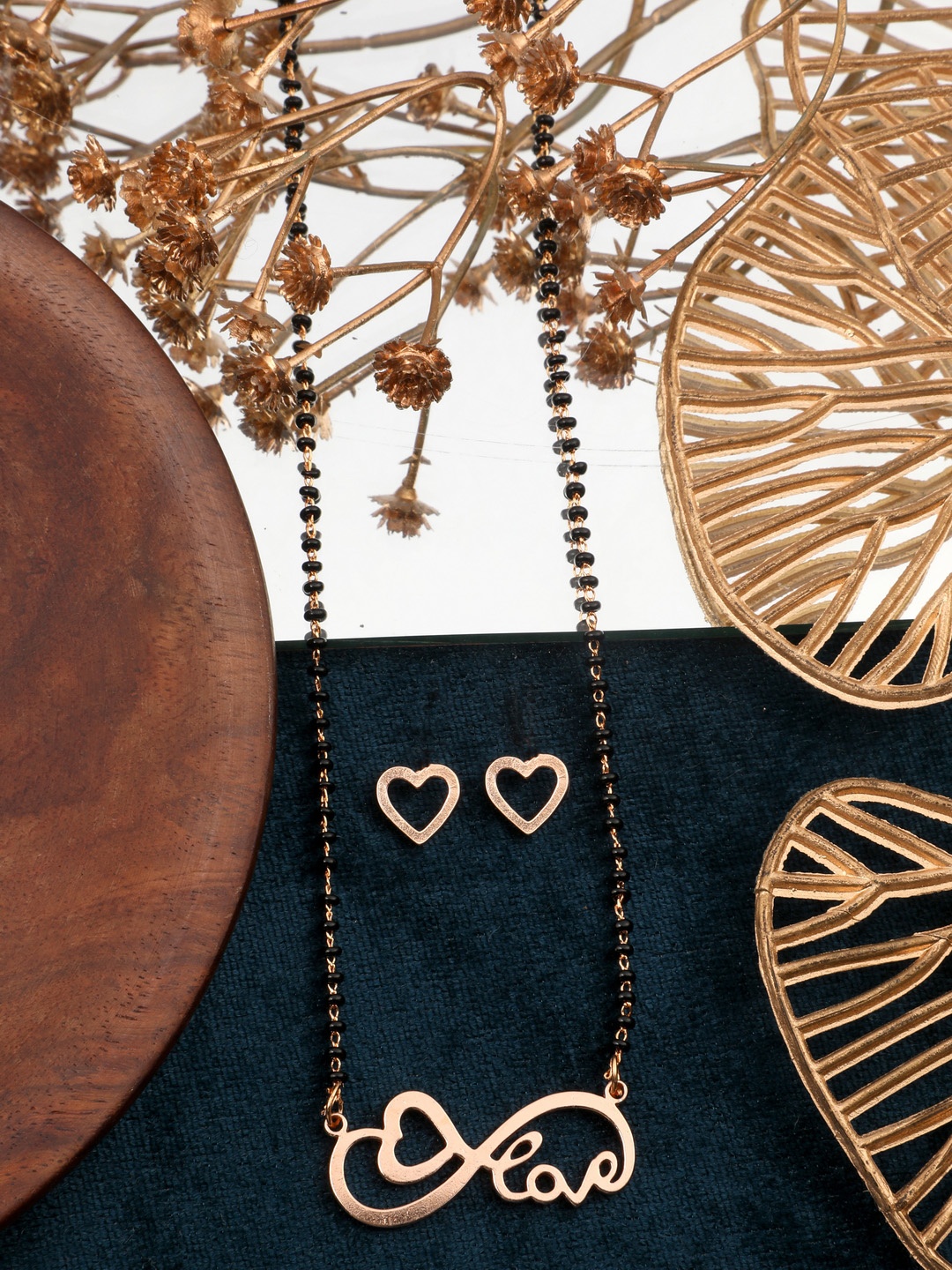

Vita Bella Rose Gold-Plated Beaded Mangalsutra Set