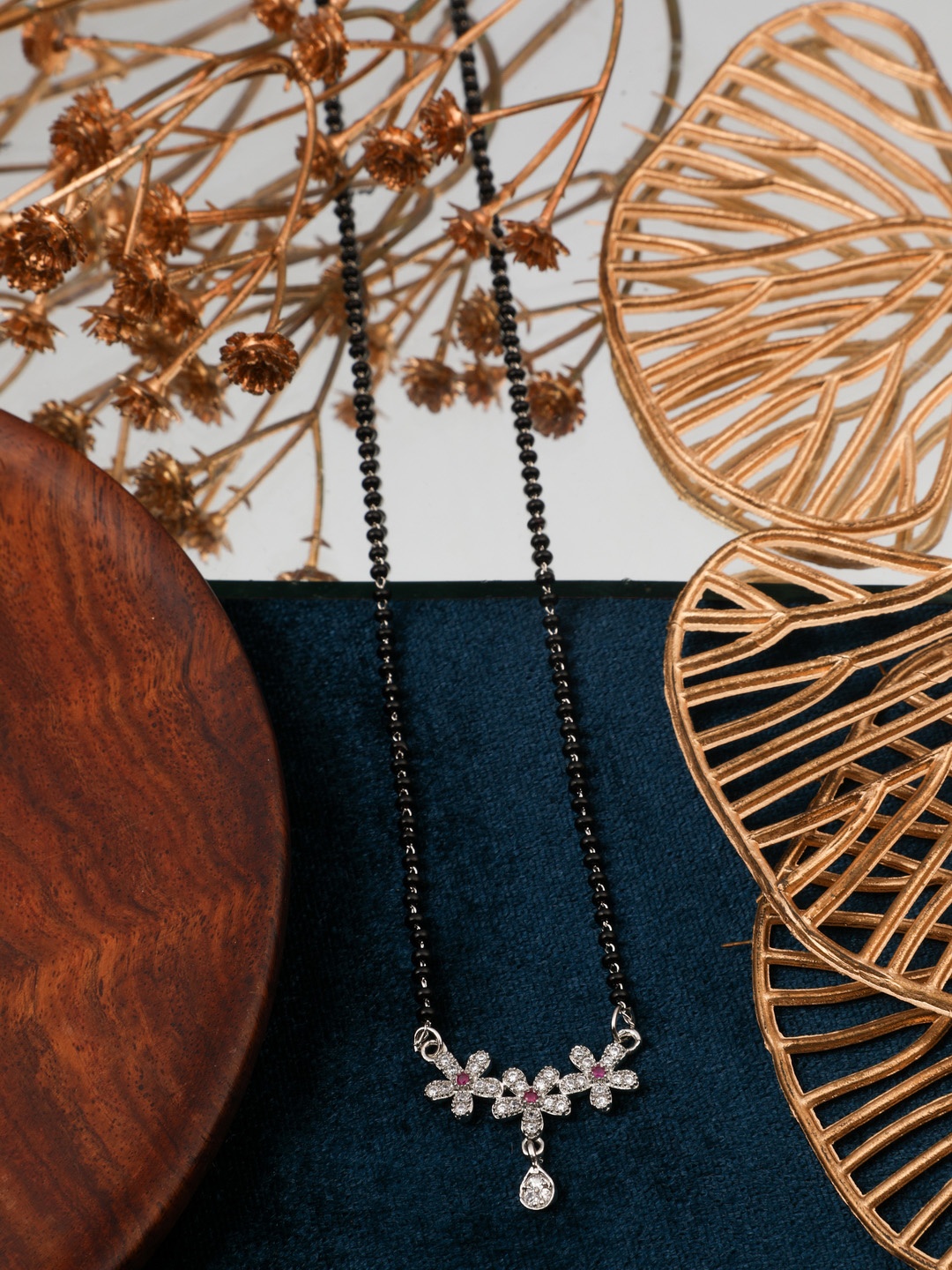 

Vita Bella Silver-plated Beaded Mangalsutra
