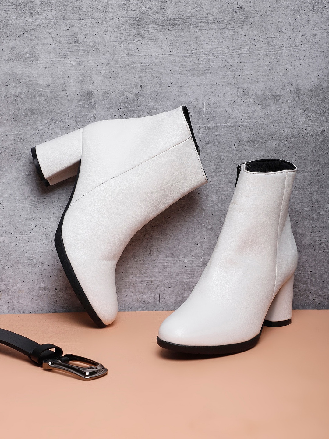 

ELLE Women Solid Mid-Top Regular Boots, White