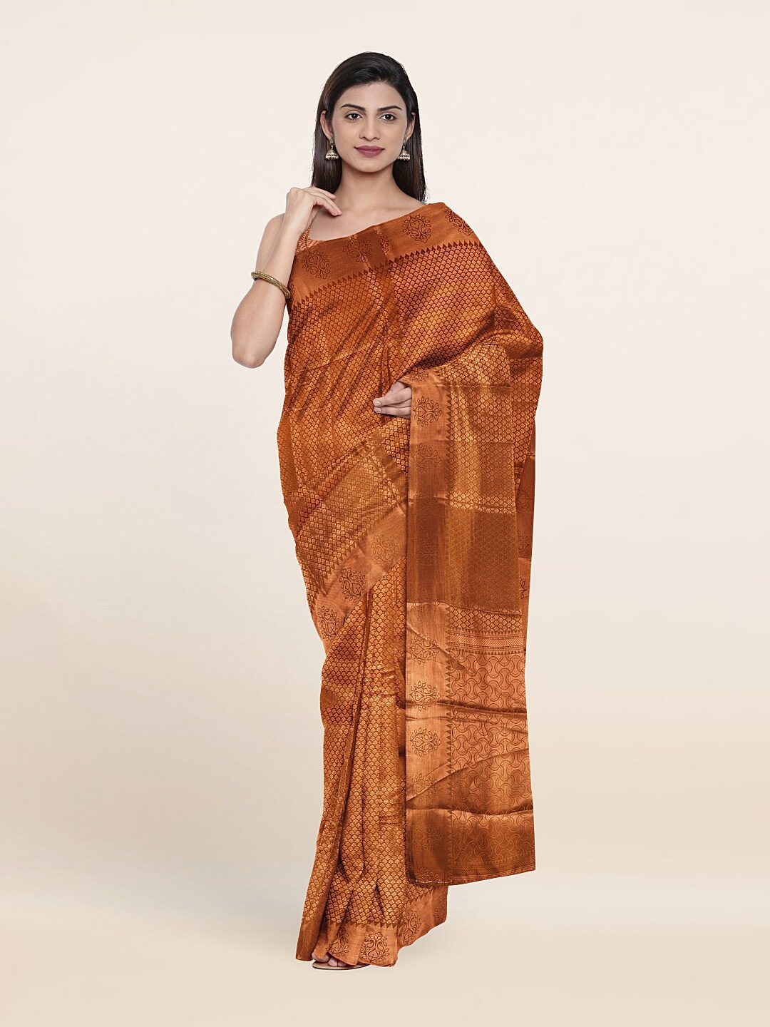 

Pothys Gold-Toned Woven Design Zari Art Silk Saree