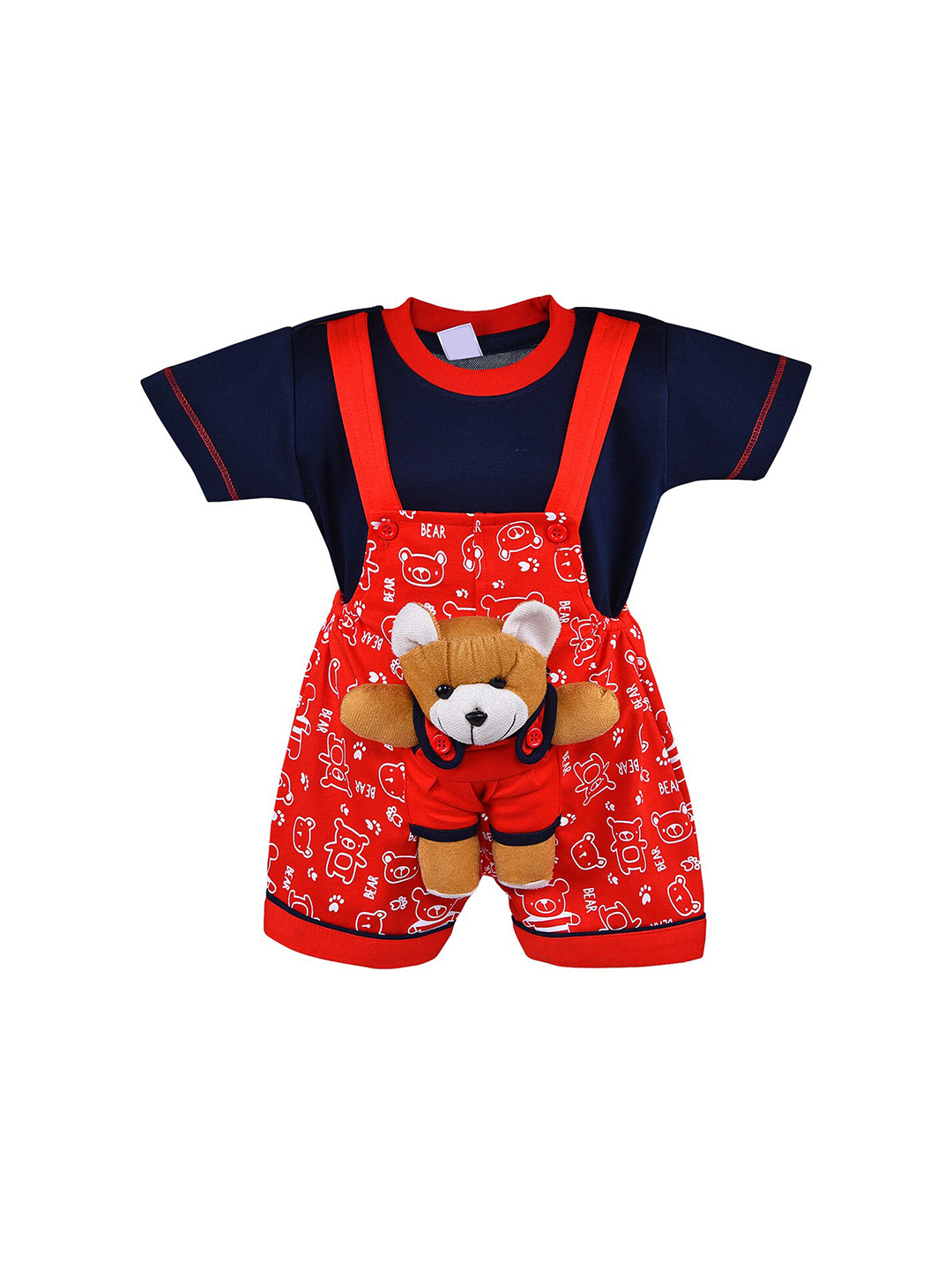 

Wish Karo Boys Blue & Black Printed T-shirt with Shorts, Red
