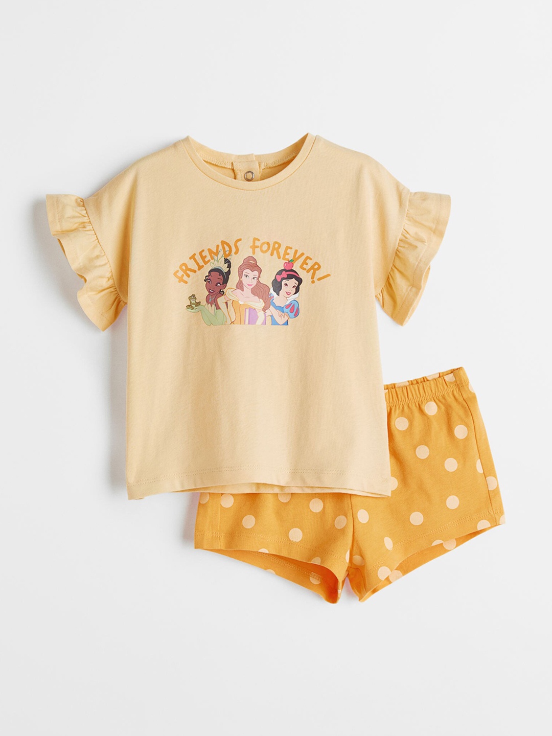 

H&M Girls Pure Cotton Printed Clothing Set, Yellow