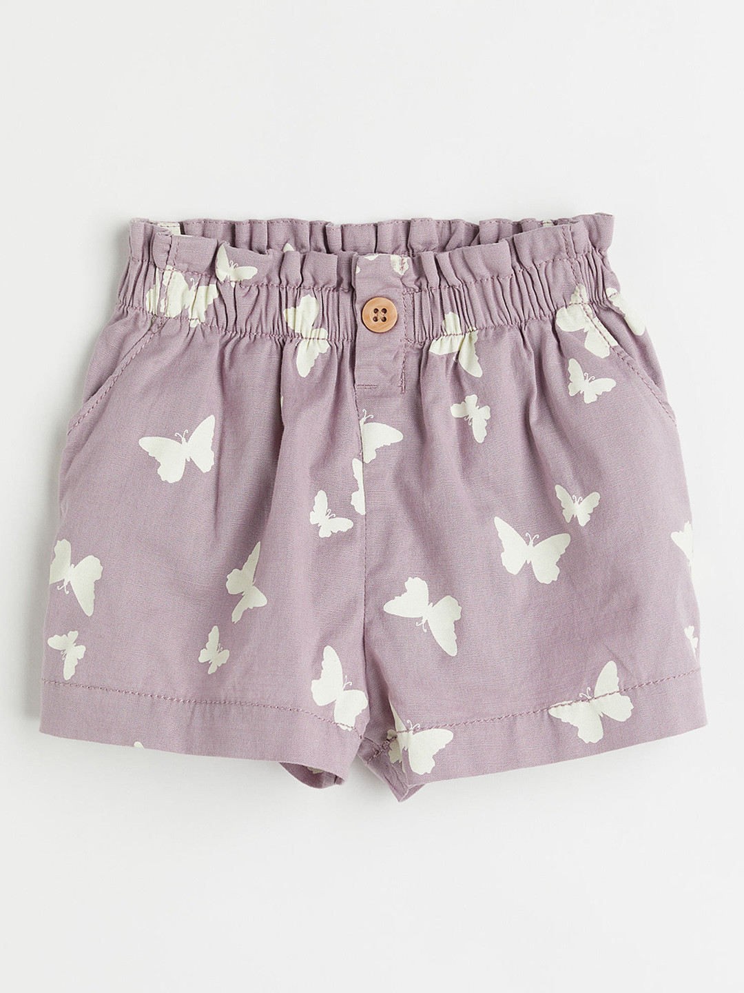 

H&M Girls Cotton Conversational Printed Shorts, Lavender