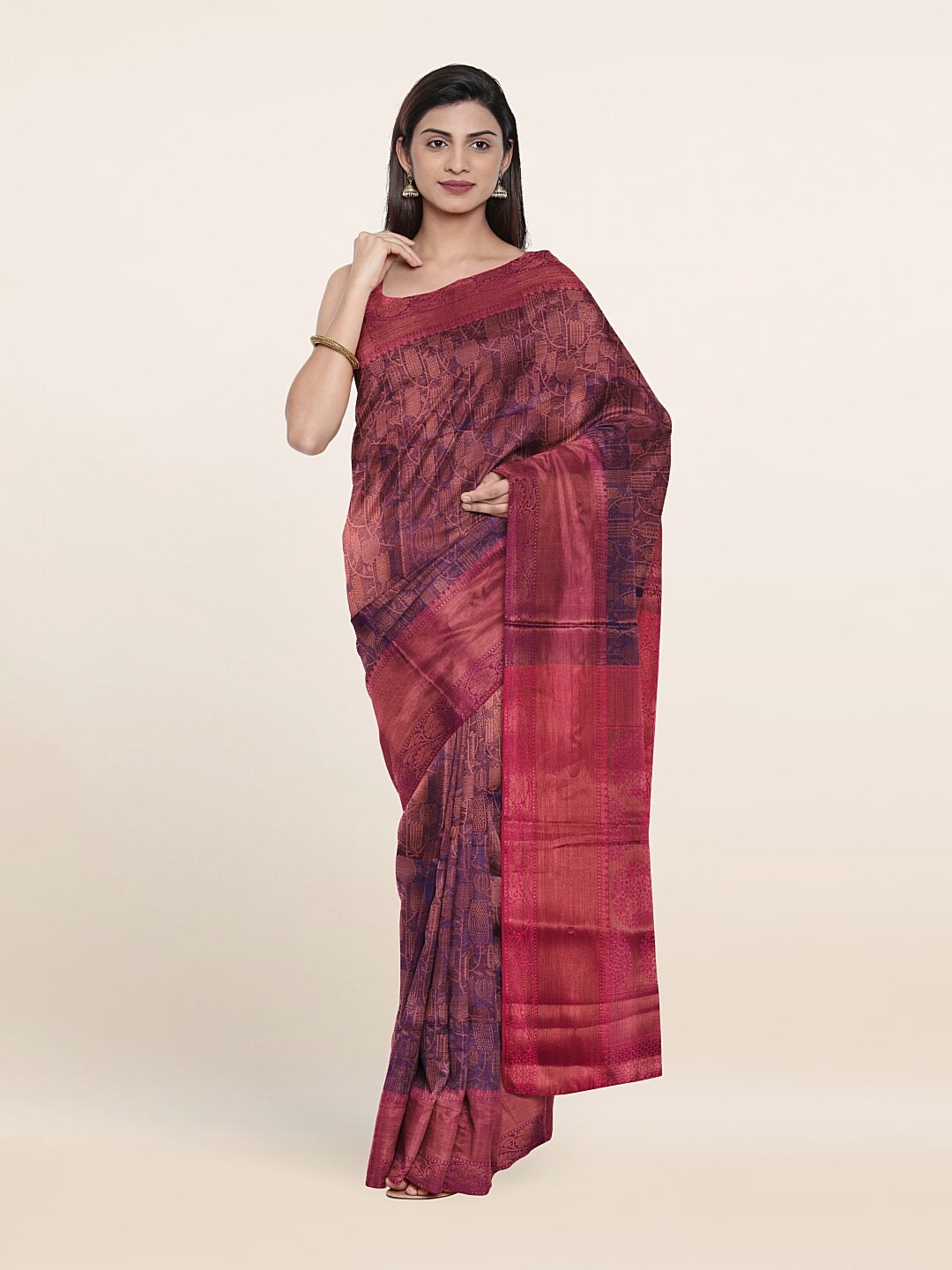 

Pothys Blue & Pink Woven Design Zari Art Silk Saree