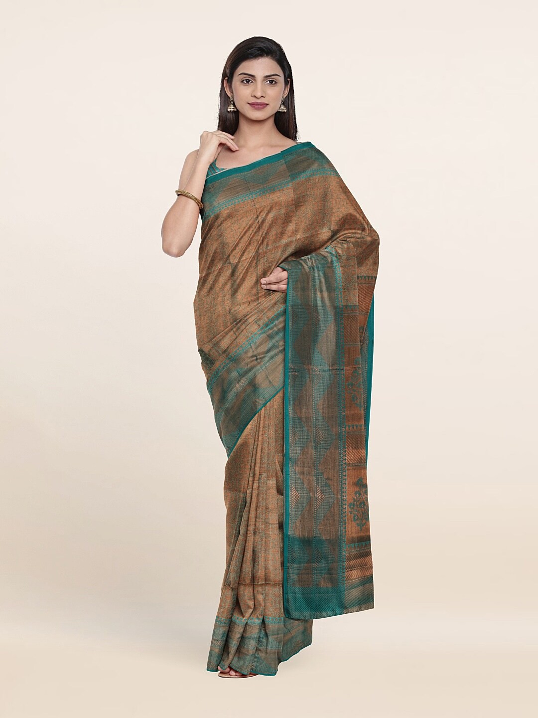 

Pothys Green & Blue Woven Design Zari Art Silk Saree
