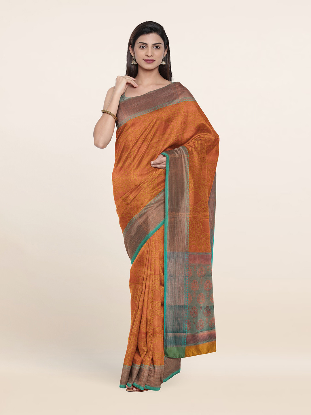 

Pothys Rust Woven Design Art Silk Saree