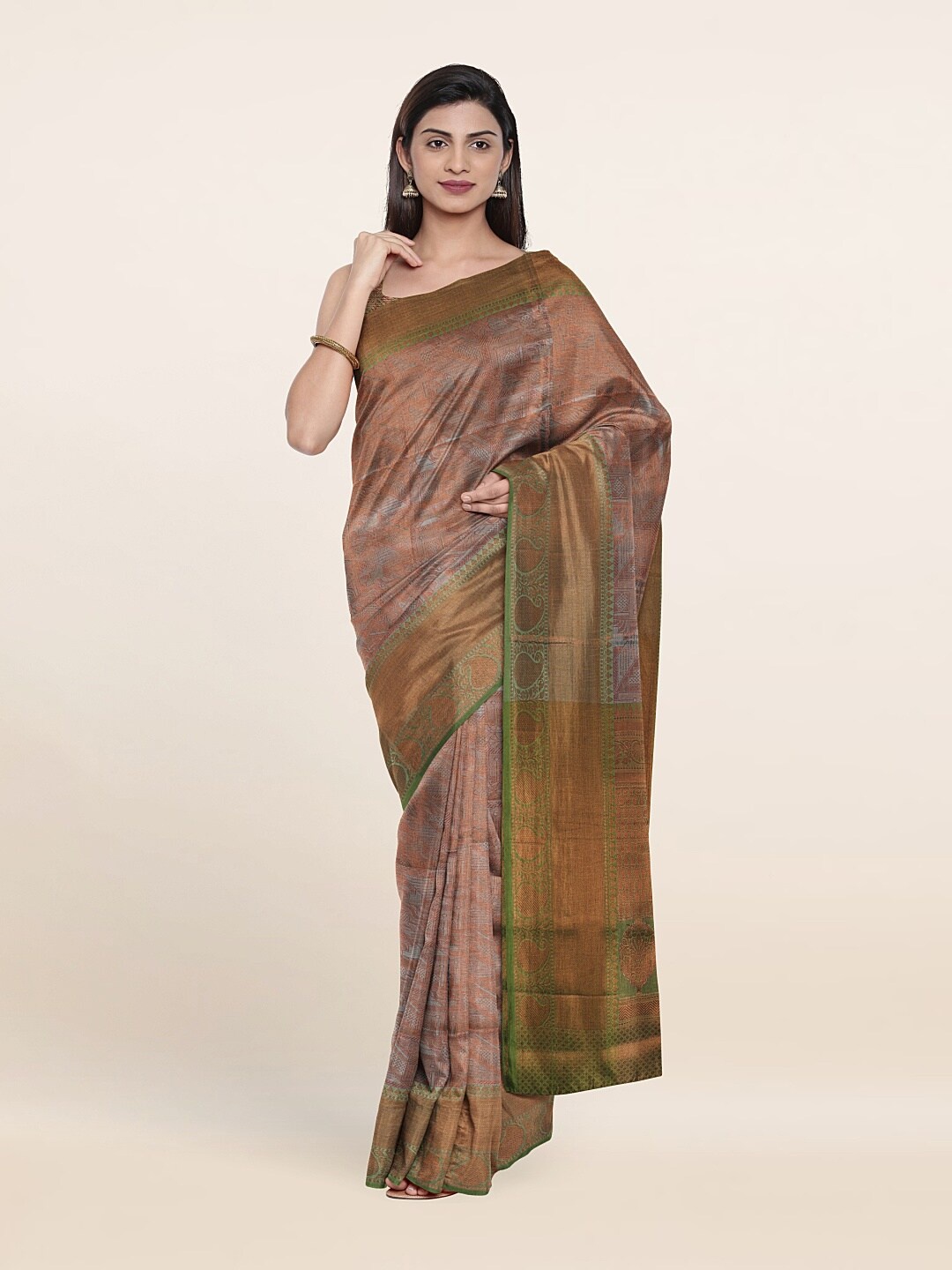 

Pothys Blue & Green Woven Design Zari Art Silk Saree