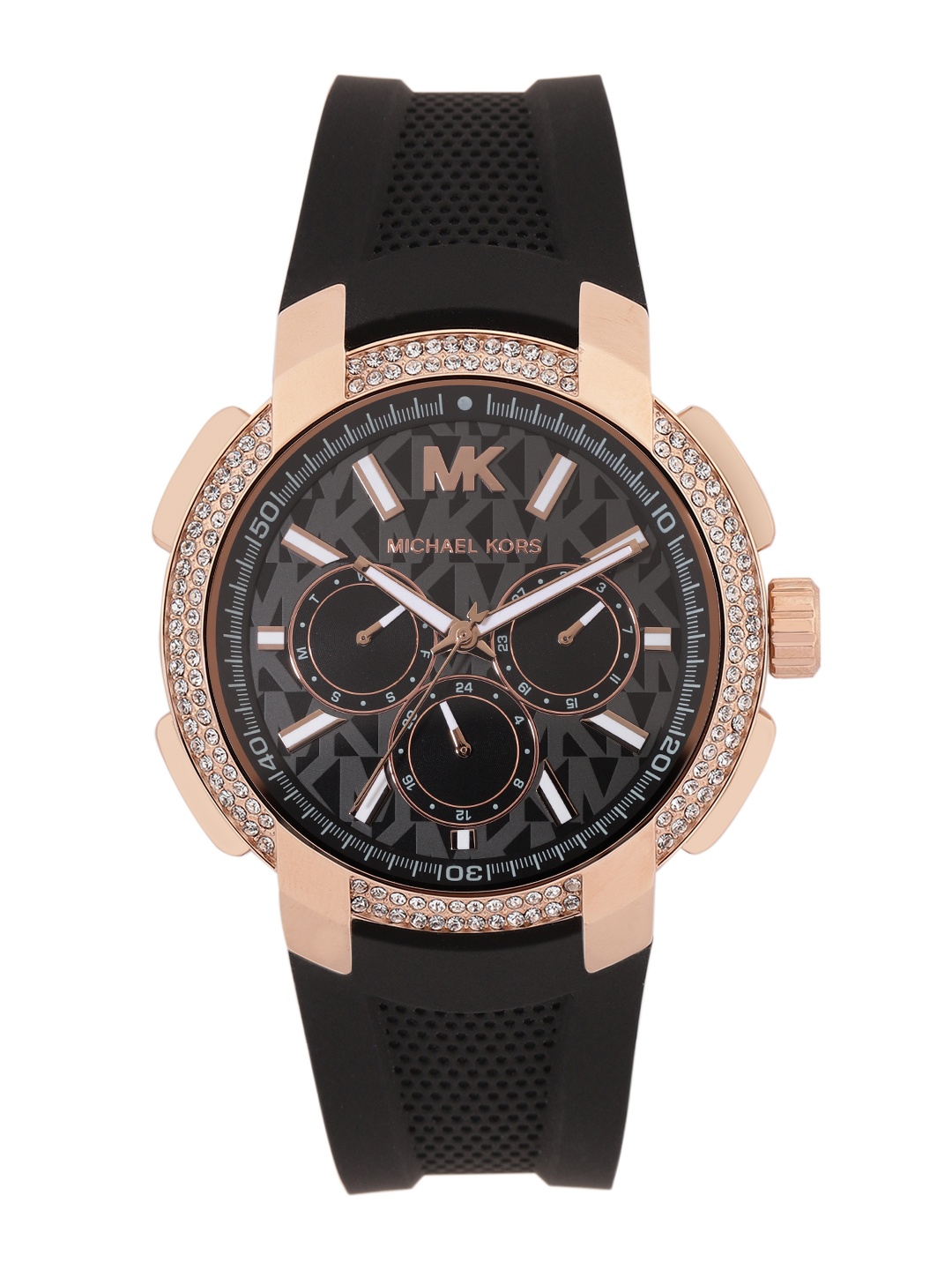 

Michael Kors Women Black Embellished Analogue Watch MK7245