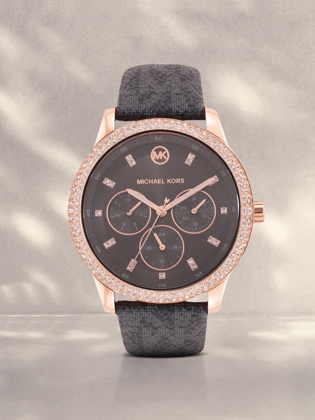 

Michael Kors Women Black Embellished Analogue Watch MK6968