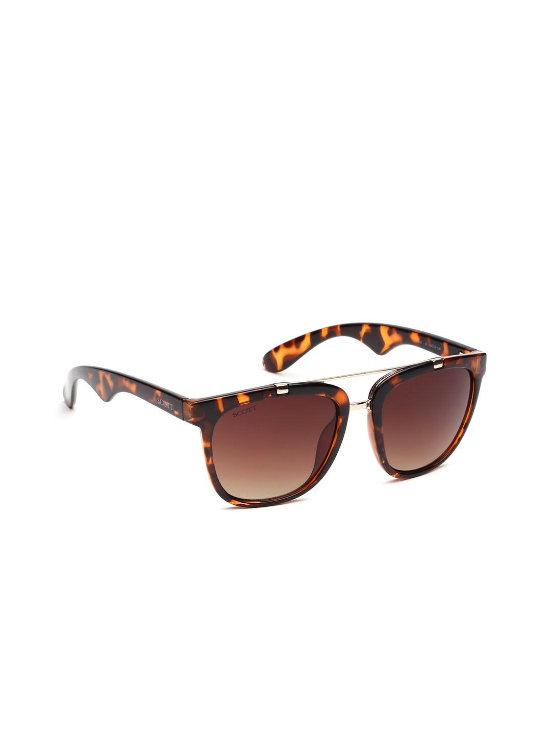 

SCOTT Men Polarised Printed Square Sunglasses 2116 C2 54, Brown