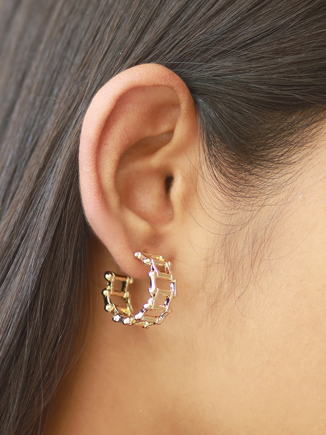 

Ayesha Contemporary Half Hoop Earrings, Gold