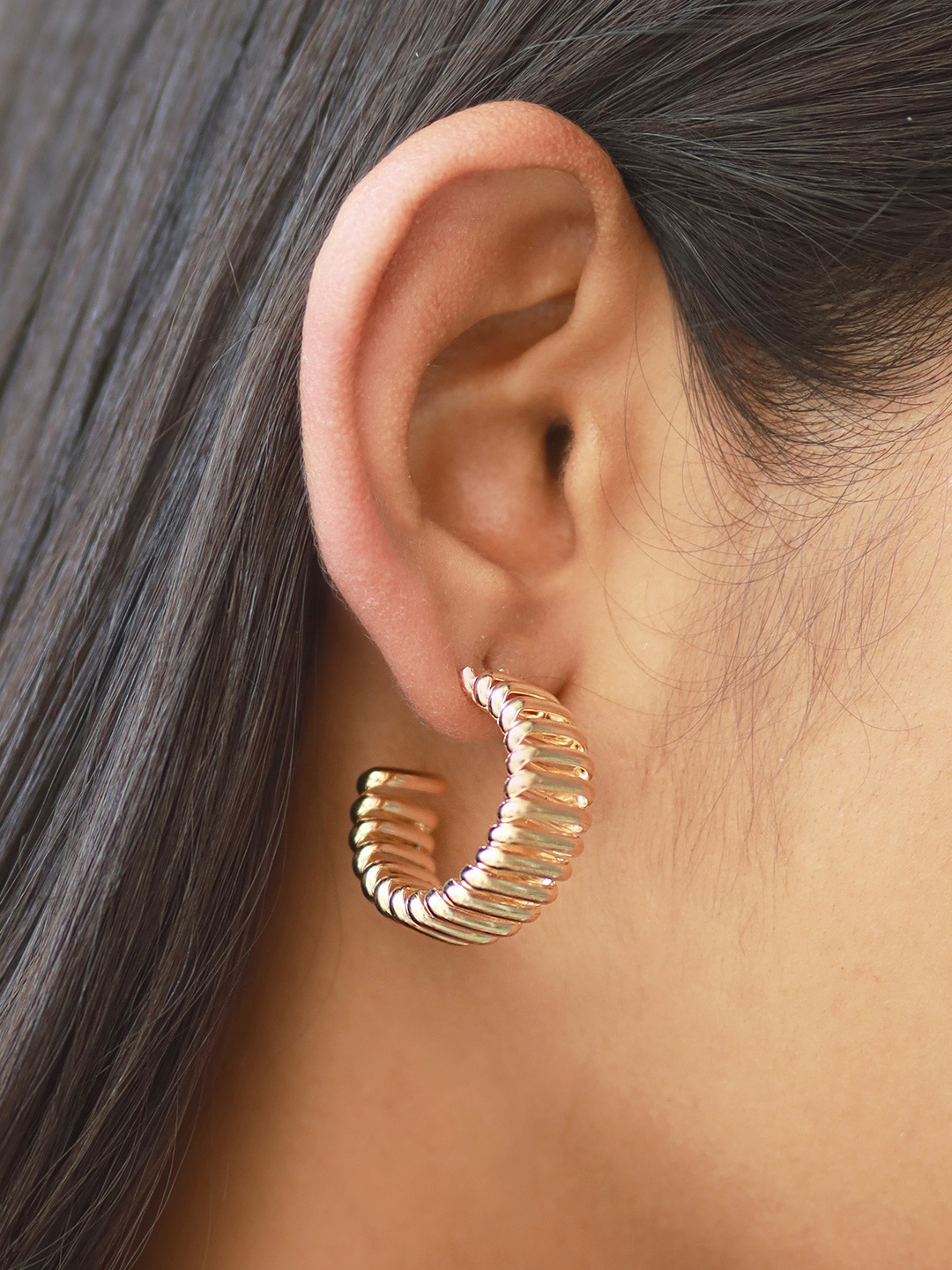 

Ayesha Contemporary Half Hoop Earrings, Gold