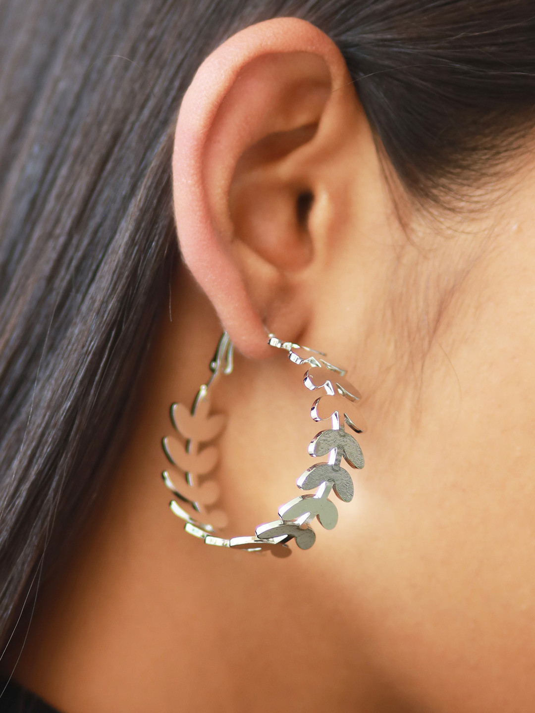 

Ayesha Contemporary Hoop Earrings, Silver