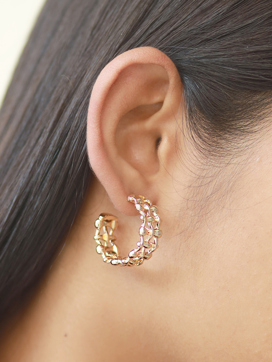 

Ayesha Contemporary Half Hoop Earrings, Gold