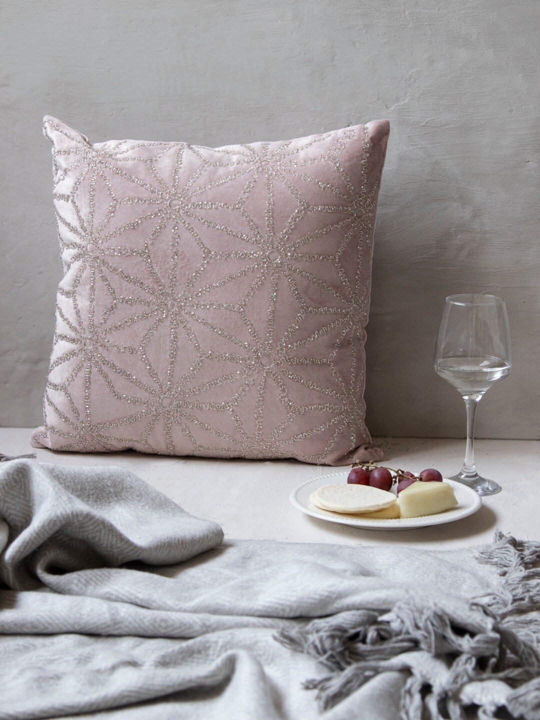 

The 7 DeKor Embellished Square Pre-Filled Cushions, Pink
