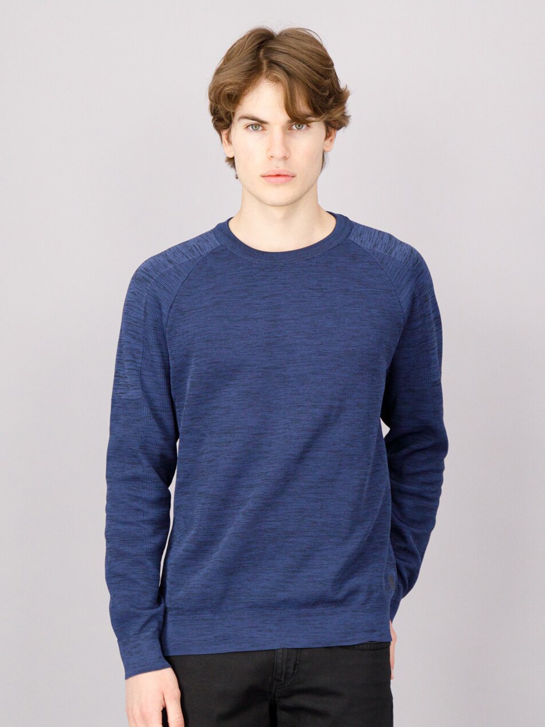 

FREESOUL Men Blue Pullover