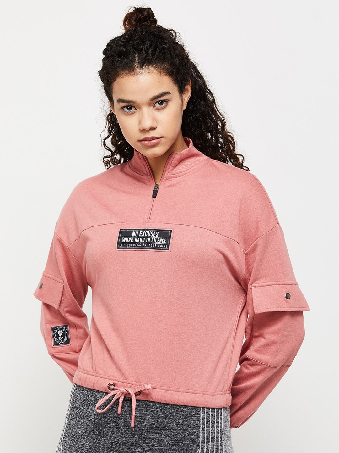 

Max Women Typography Printed Sweatshirt, Orange