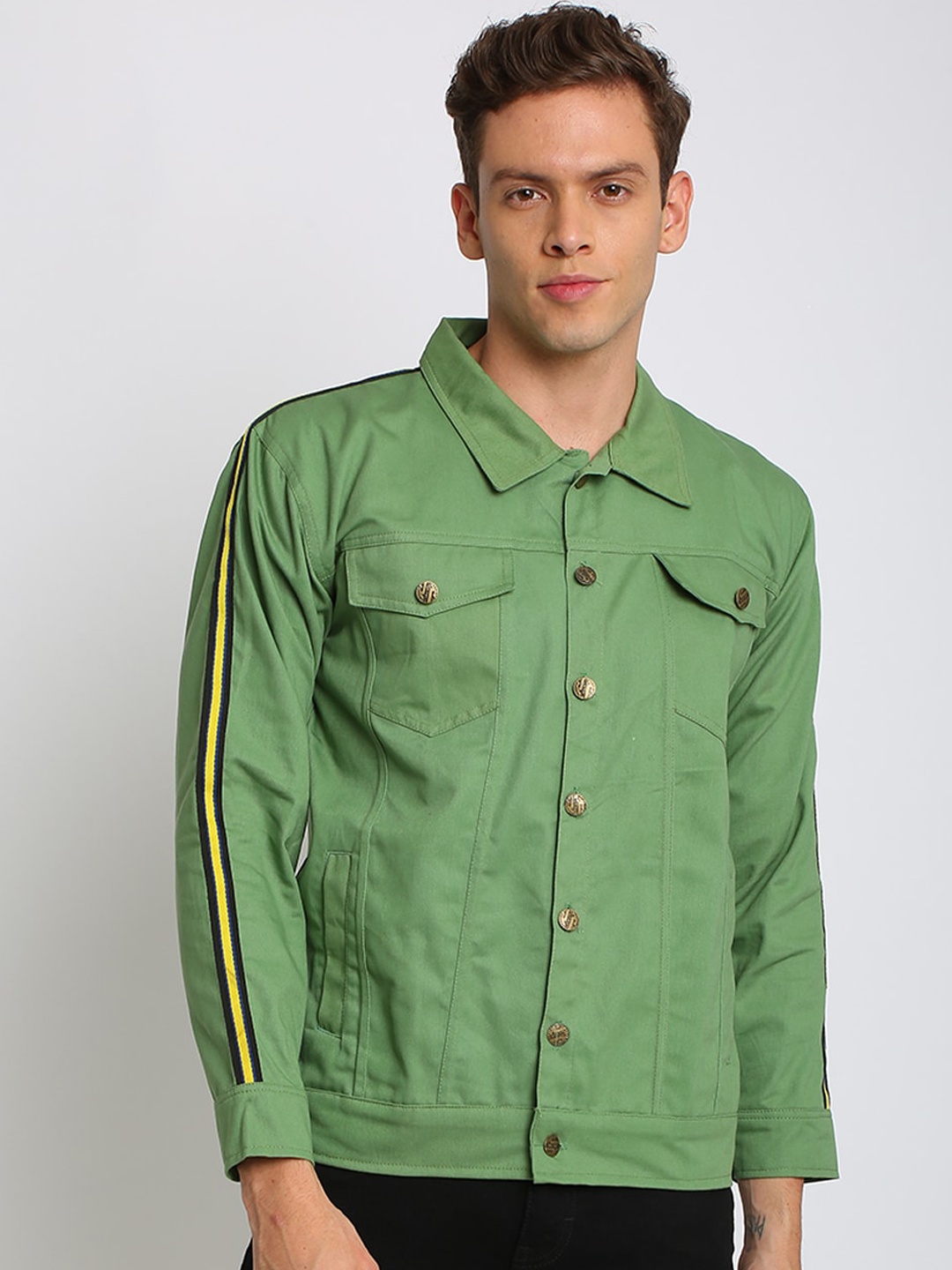

VOXATI Men Green Checked Tailored Jacket