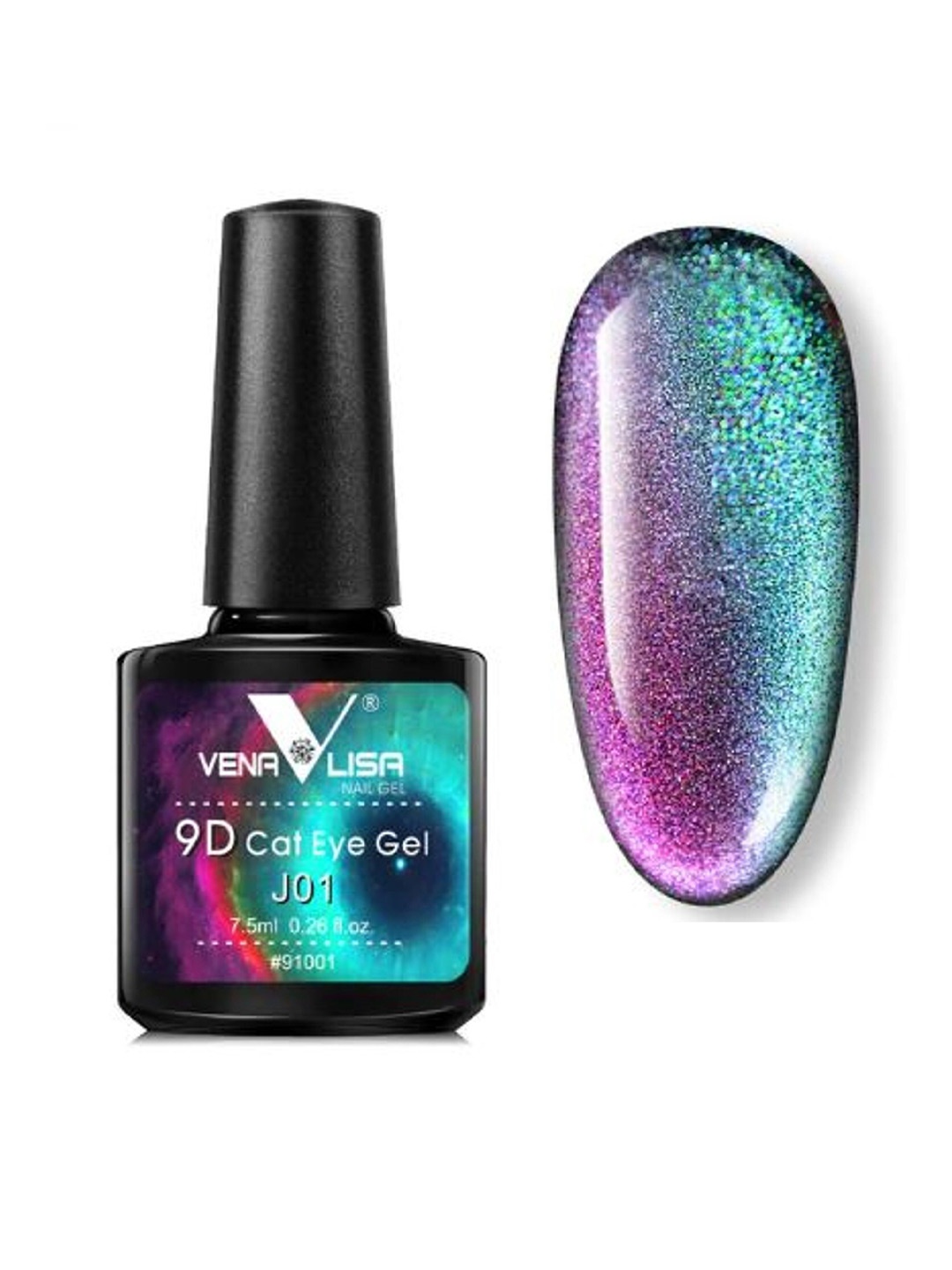 

VENALISA 9D Cat Eye Galaxy Magnetic UV / LED Soak Off Nail Gel Polish 7.5ml- Shade J01, Multi