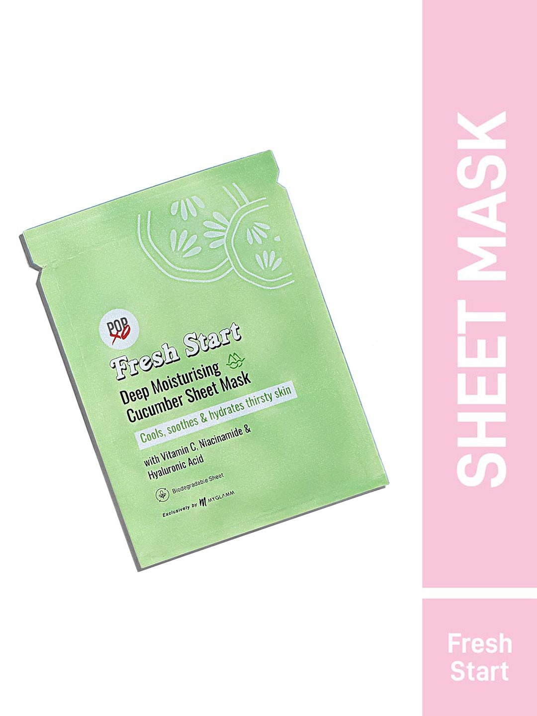 

MyGlamm PoPxo Fresh Start Deep Moisturising Cucumber Sheet Mask with Vitamin C - 30 g, Green