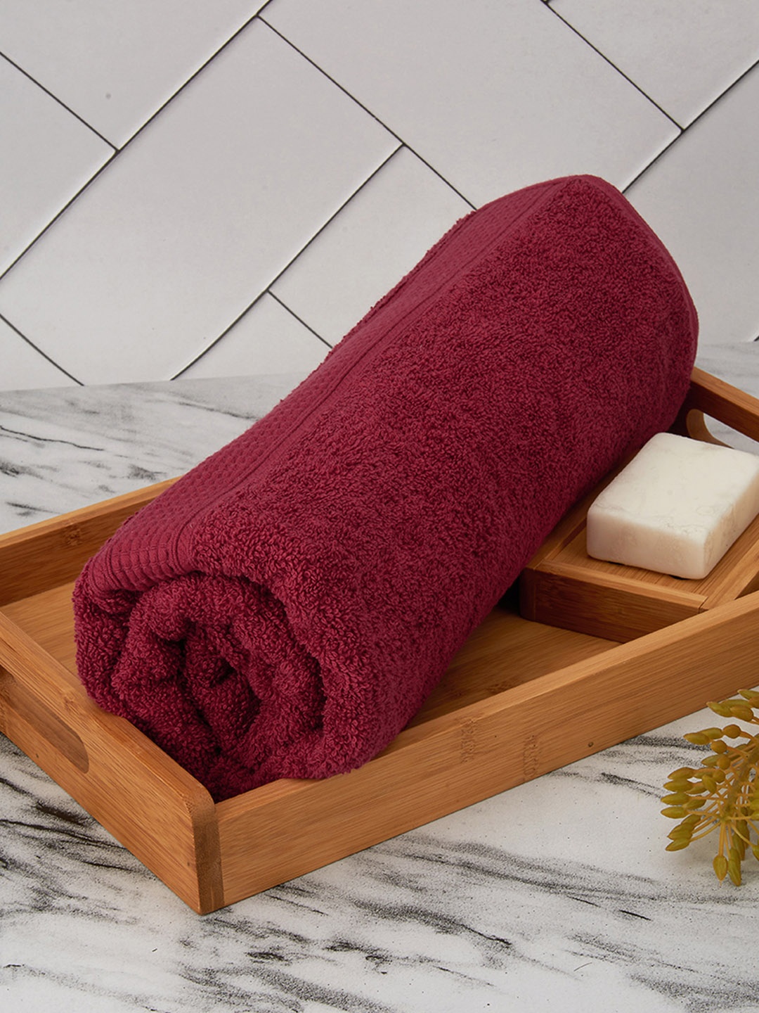 

Black gold Set Of 4 Solid Pure Cotton 650 GSM Bath Towels, Maroon