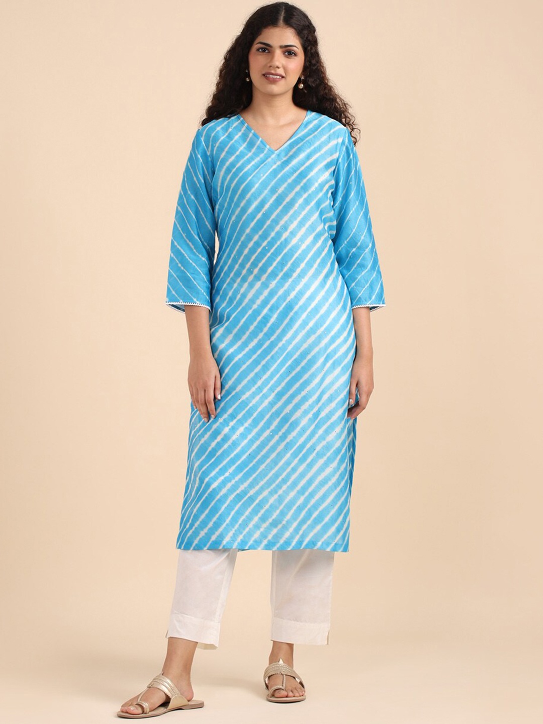 

Taneira Women Striped Kurta, Blue