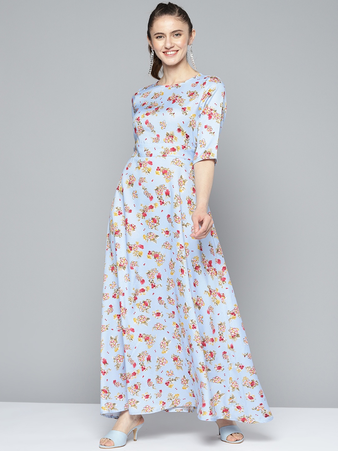 

HERE&NOW Woman Floral Maxi Dress, Blue