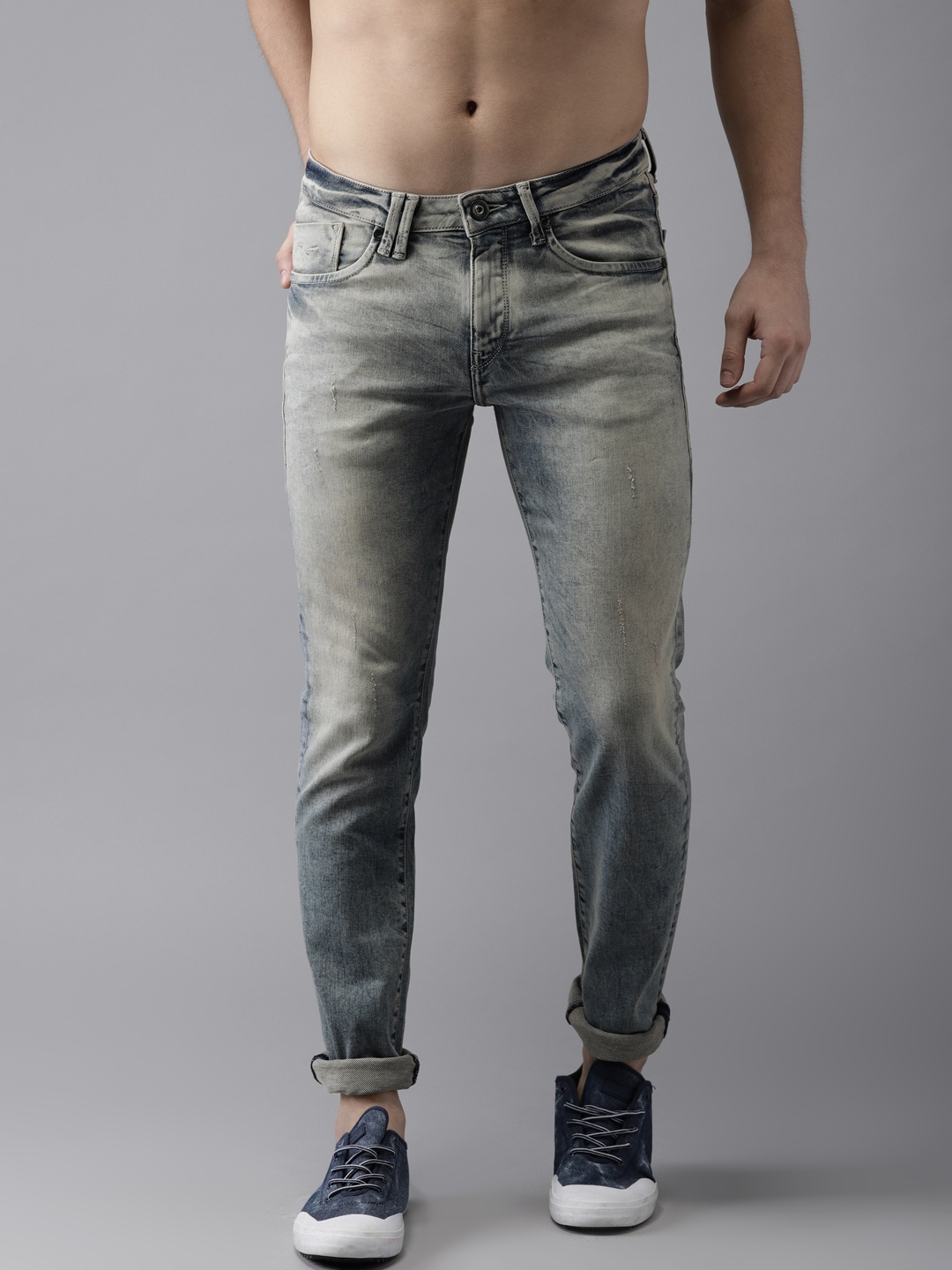 

Flying Machine Men Blue Skinny Fit Mid-Rise Clean Look Stretchable Jeans