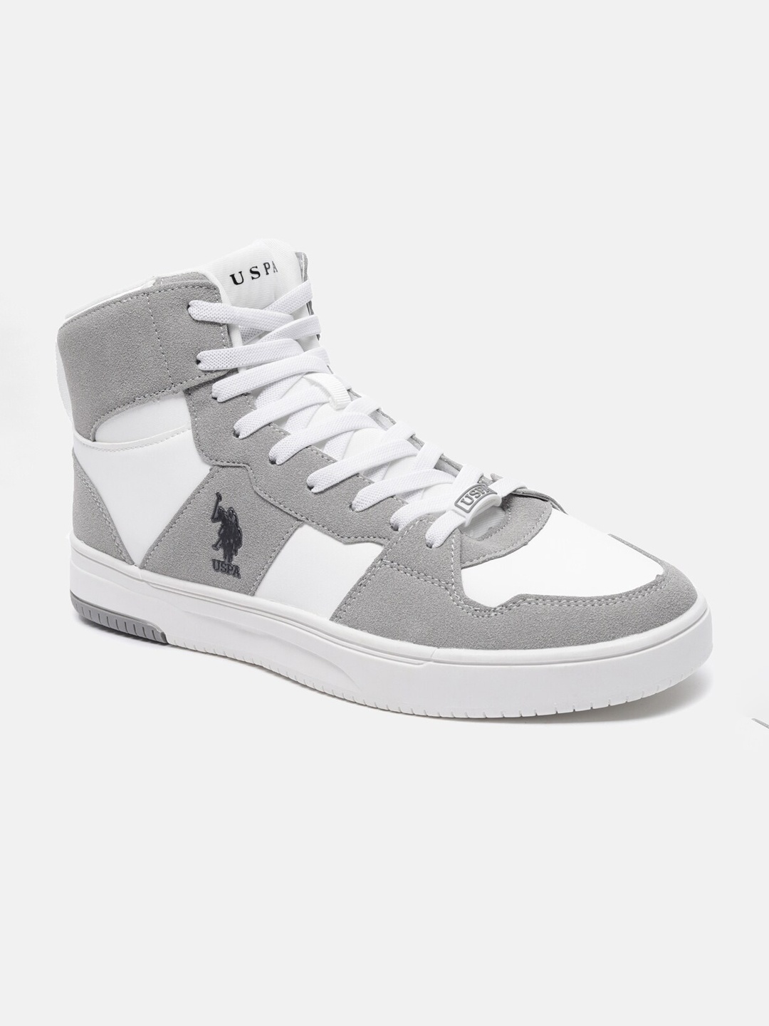 

U S Polo Assn Men Grey Colourblocked PU Sneakers
