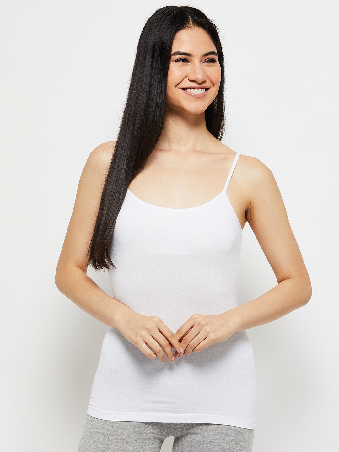 

max Women Solid Camisoles, White