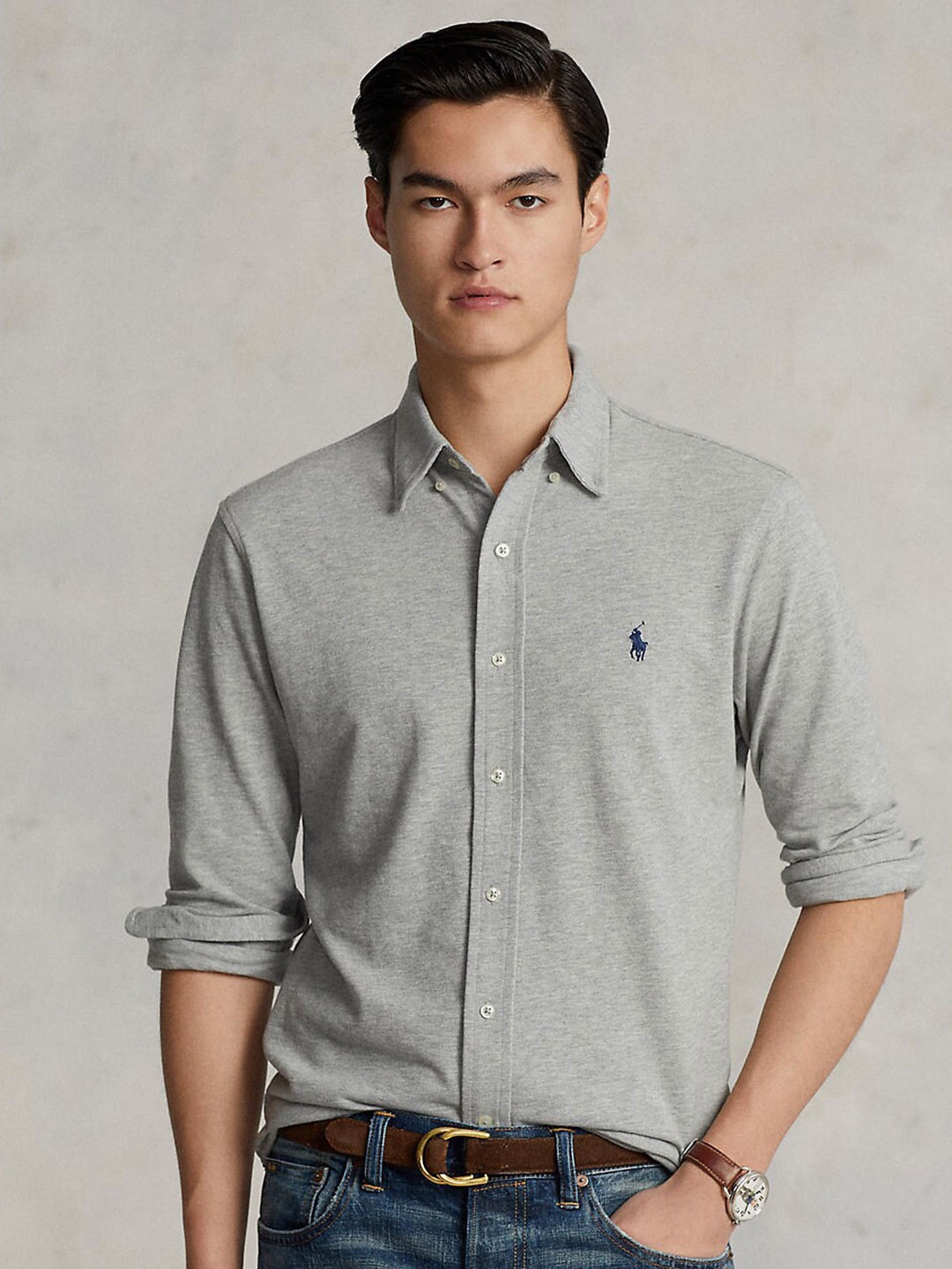 

Polo Ralph Lauren Men Solid Cotton Casual Shirt, Grey