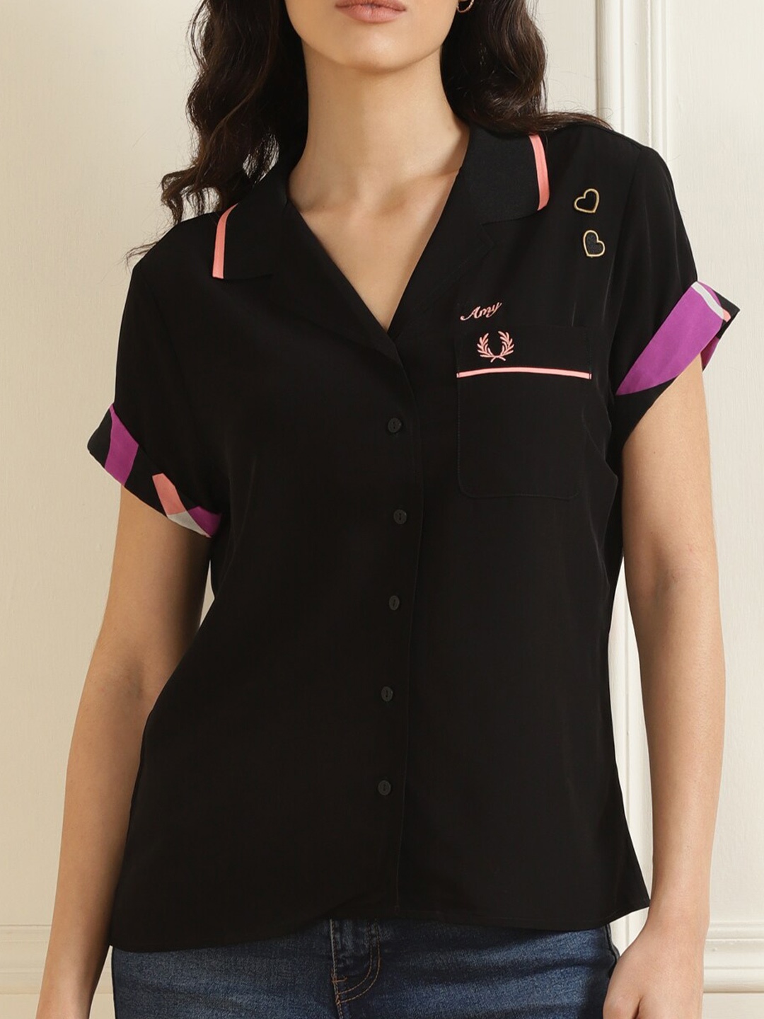 

Fred Perry Women Casual Shirt, Black