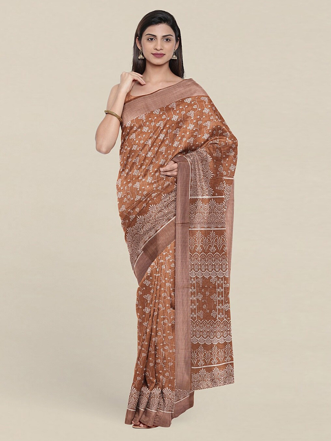 

Pothys Beige & White Floral Saree