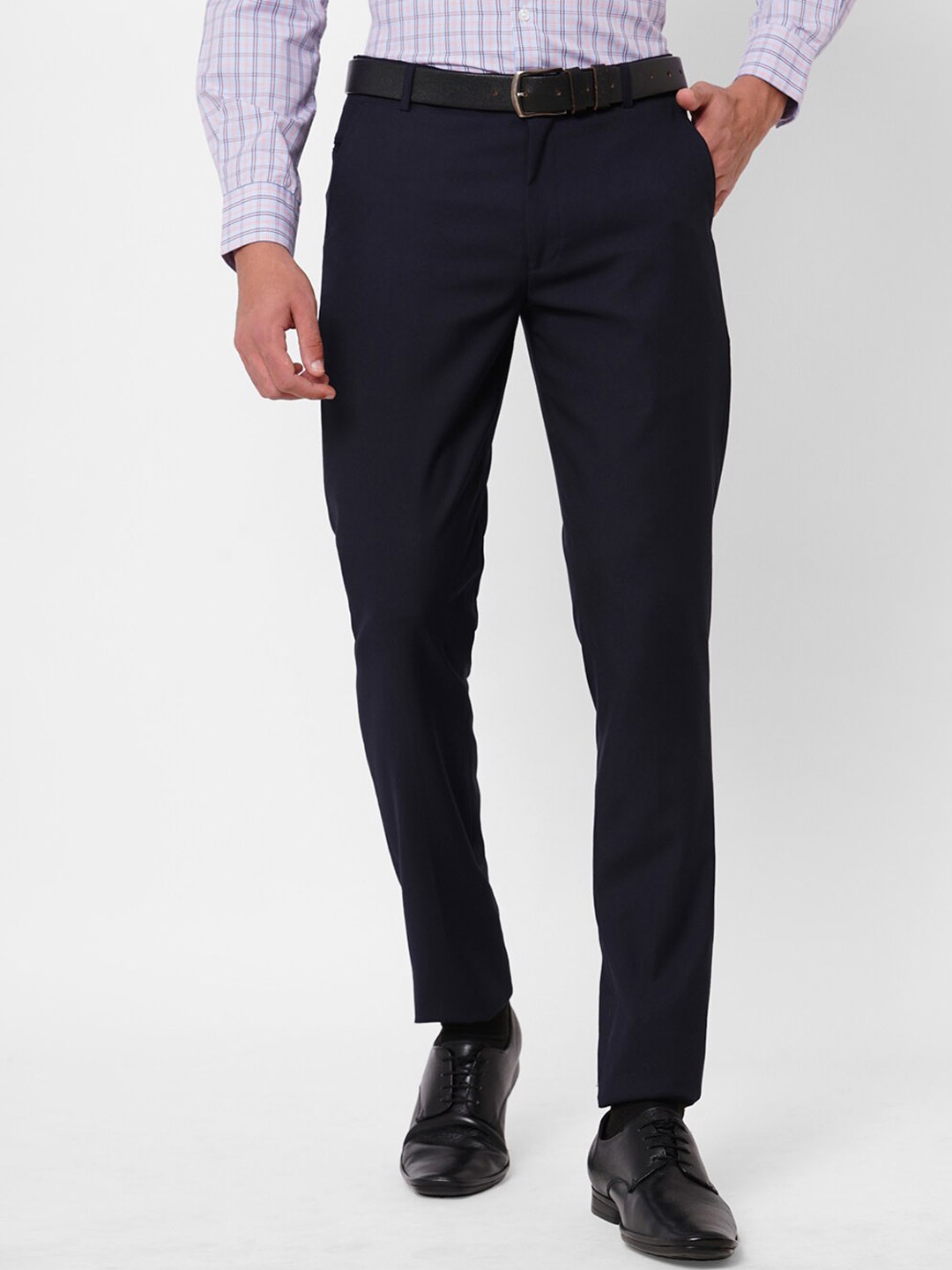 

Solemio Men Solid Formal Trouser, Black