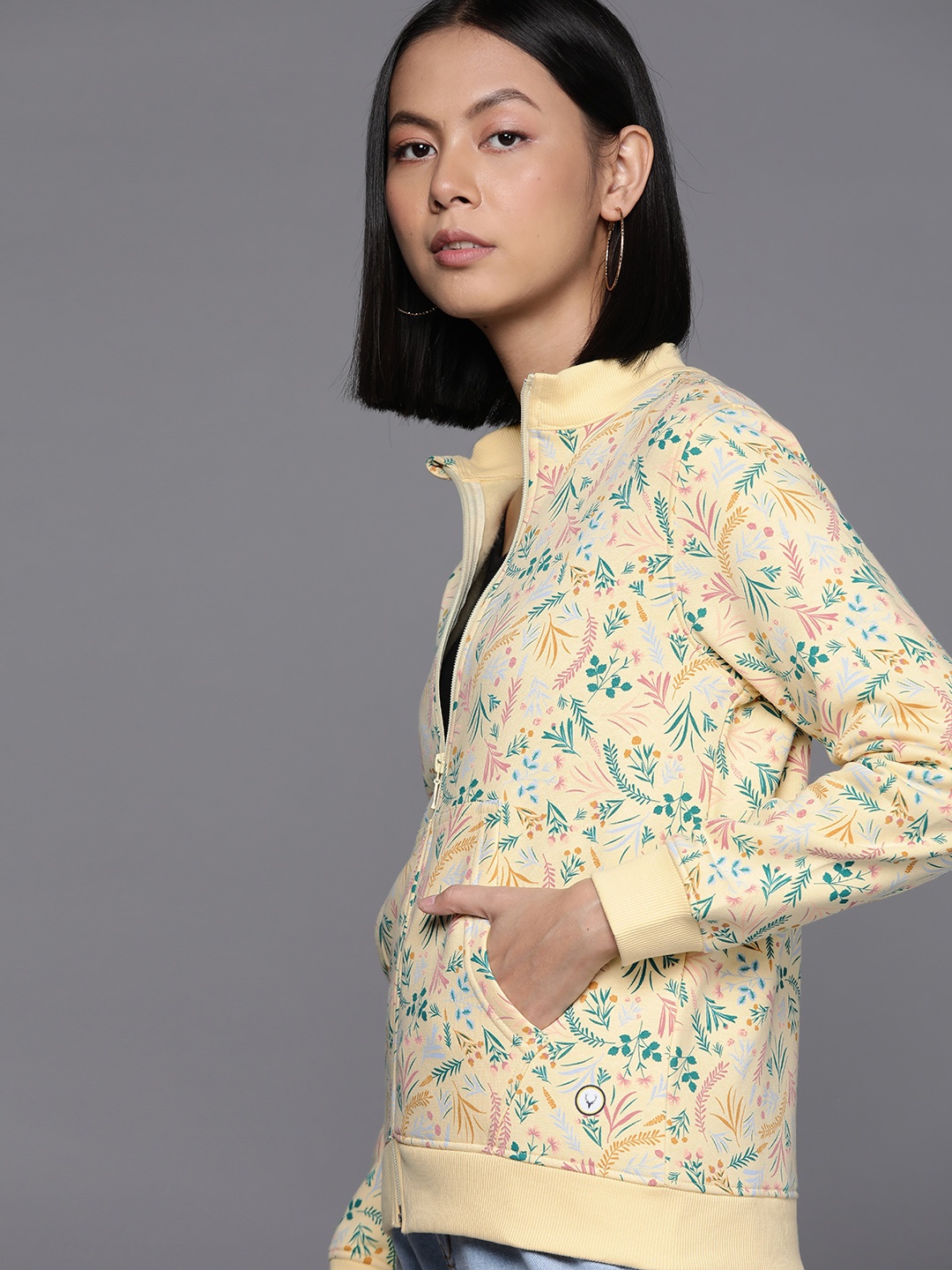 

Allen Solly Woman Yellow Floral Printed Sweatshirt