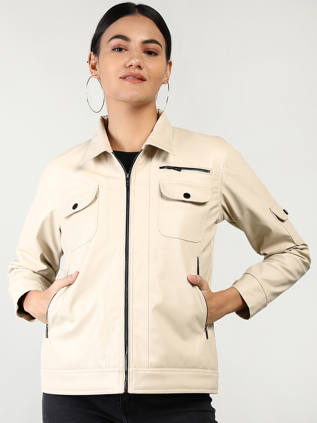 

Dlanxa Women Solid Tailored Jacket, Cream