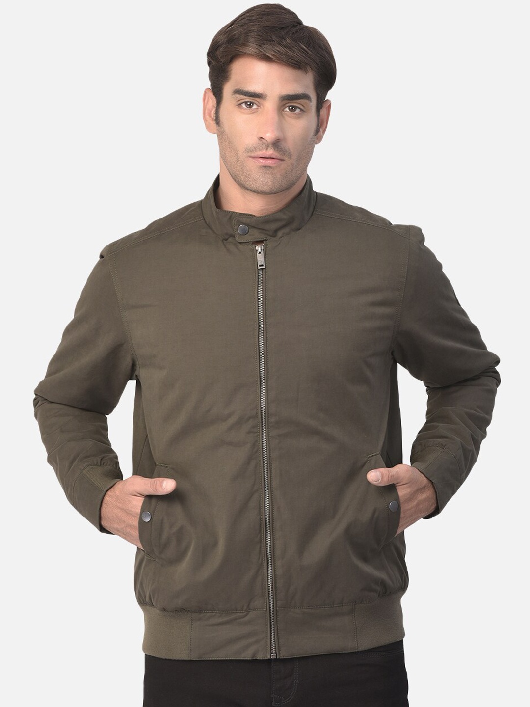 

Woodland Men Open Front Jacket, Olive