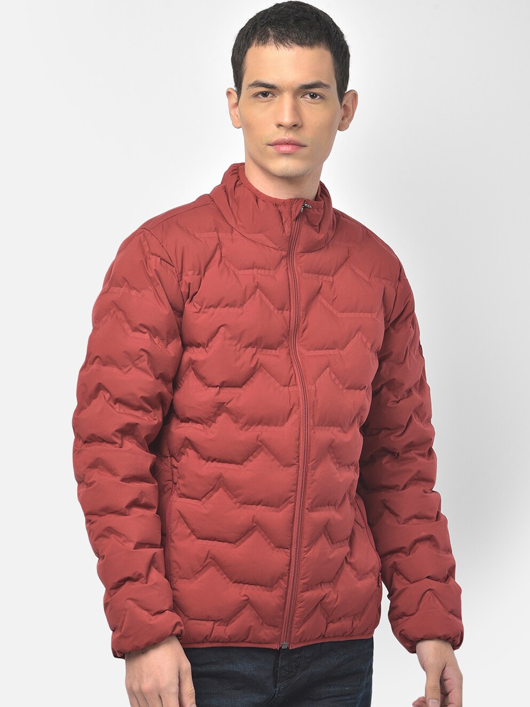 

Woodland Men Maroon Colourblocked Bomber Jacket