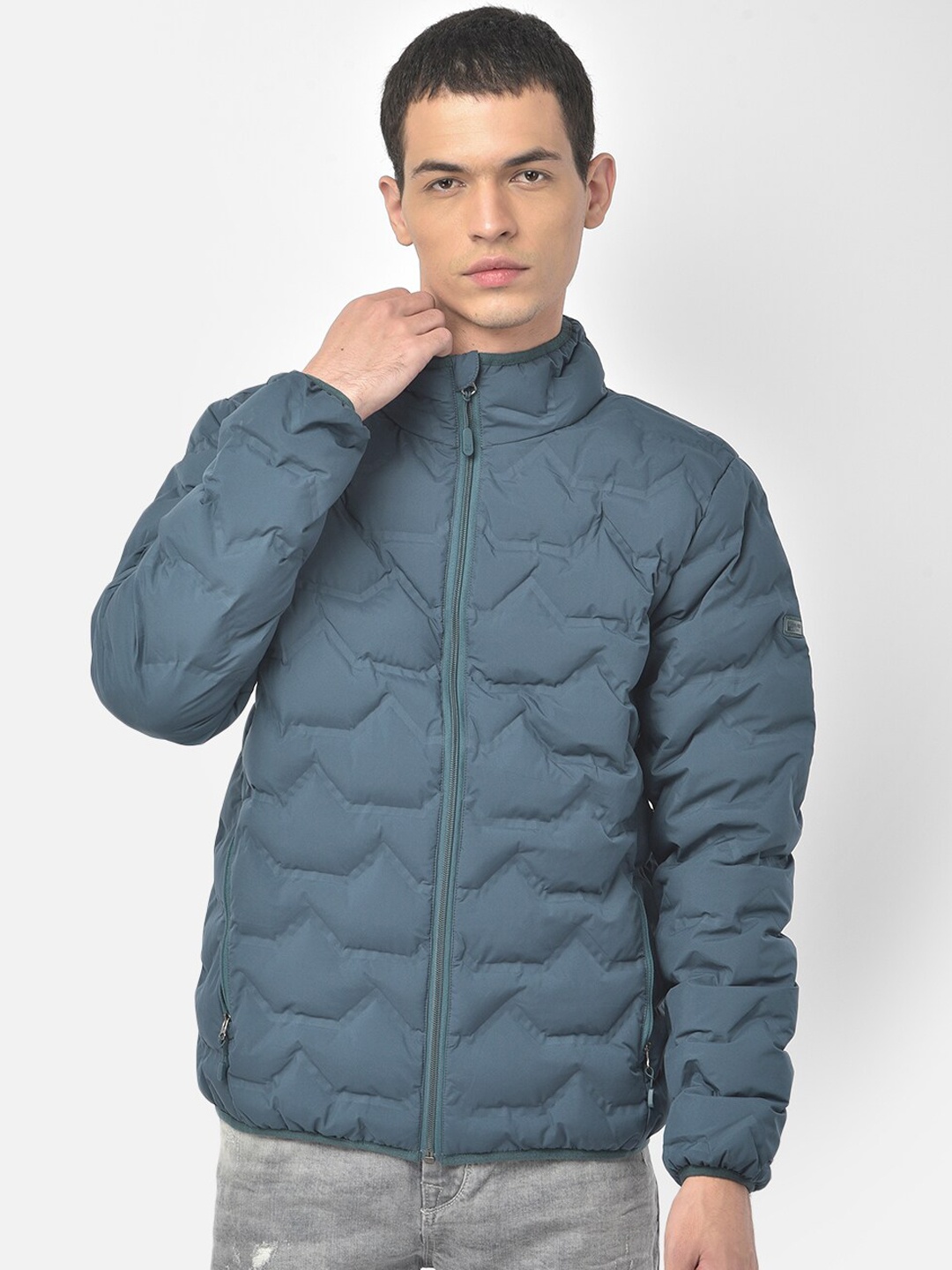 

Woodland Men Blue Open Front Jacket