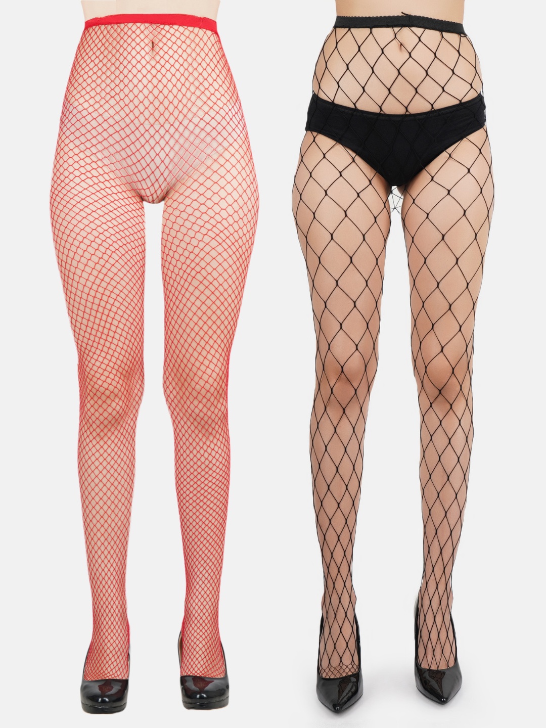 

N2S NEXT2SKIN Women Pack of 2 Patterned Stockings, Red