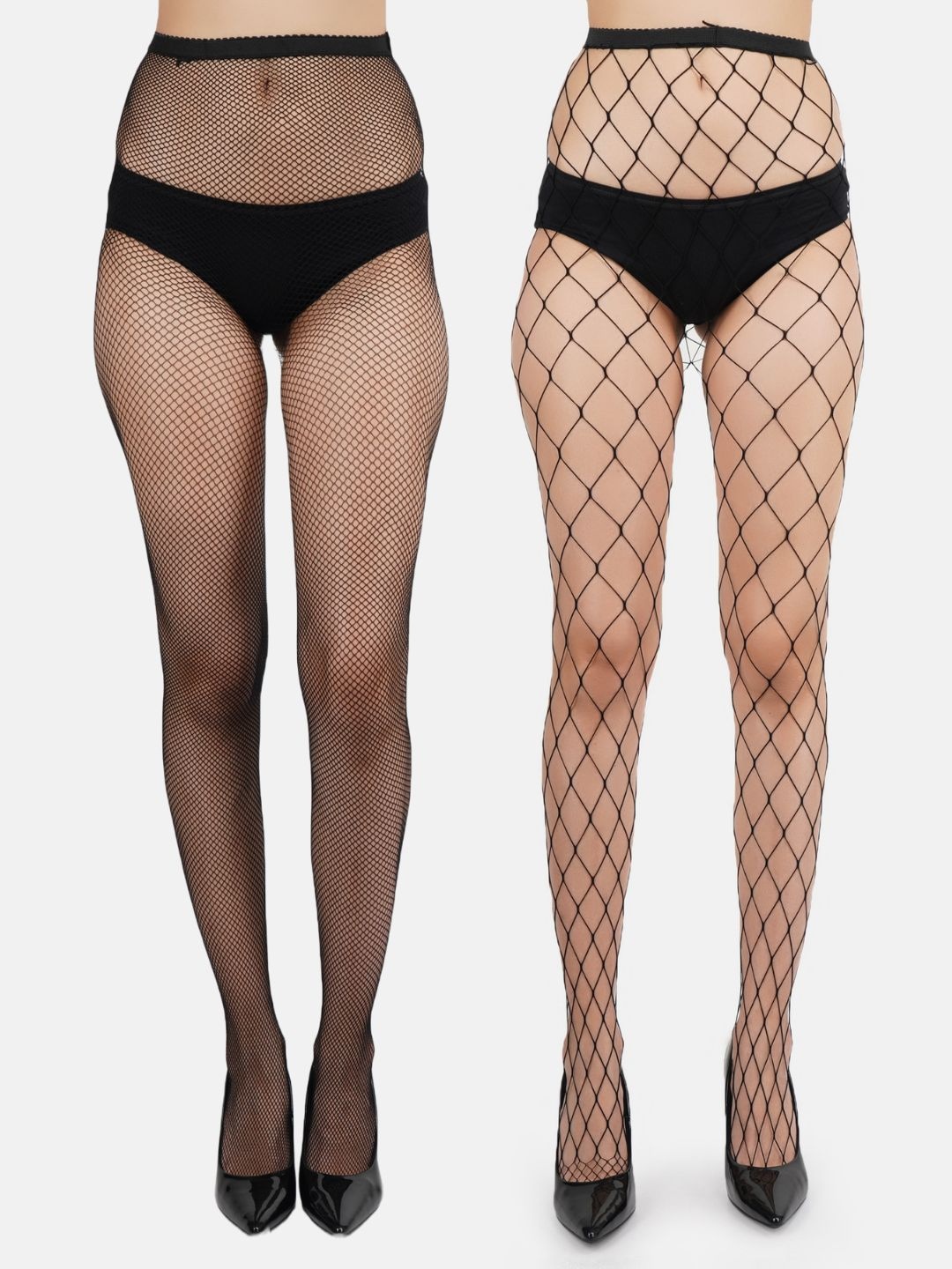 

N2S NEXT2SKIN Women Pack of 2 Fishnet Stockings, Black