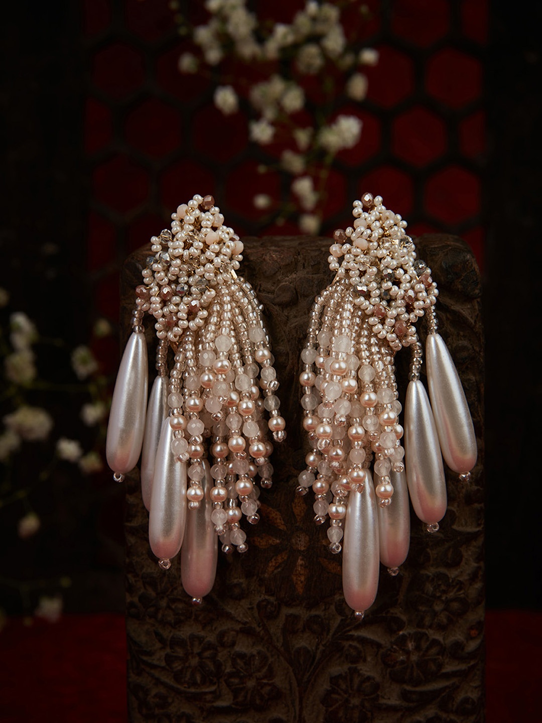 

D'oro Gold-Plated Pearls Contemporary Drop Earrings, Na